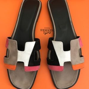 Hermes Sandal in suede goatskin 40
